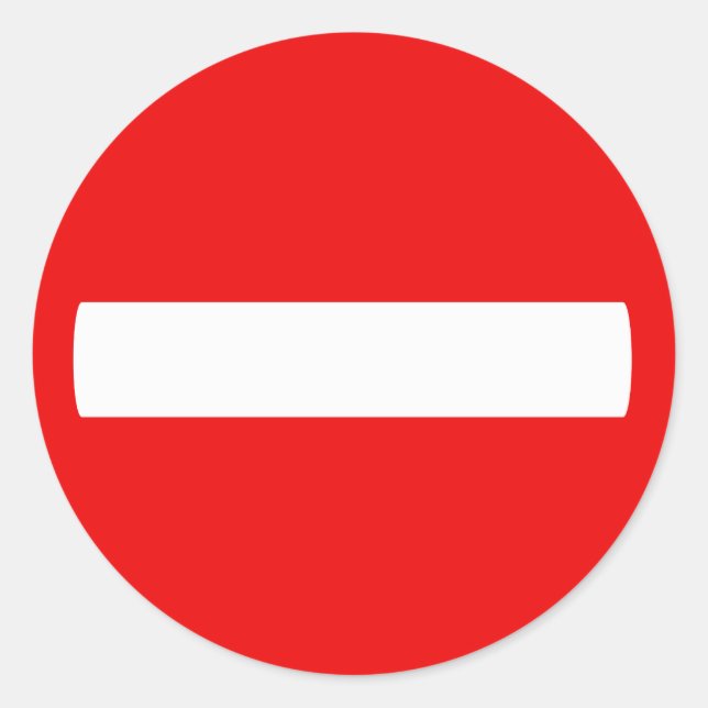 Adesivo Redondo Não Inserir Sinal (Vinheta) (Frente)