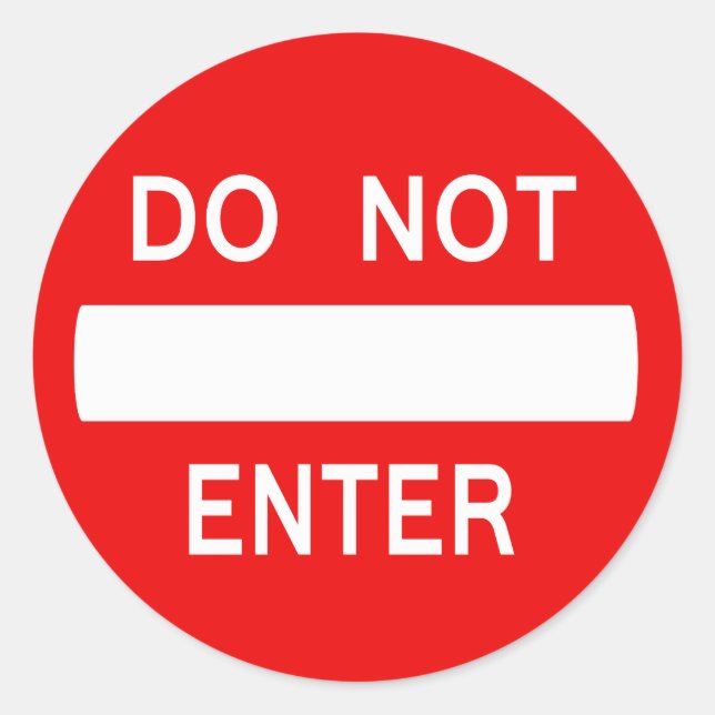 Adesivo Redondo Não Inserir Sinal (Vinheta) (Frente)