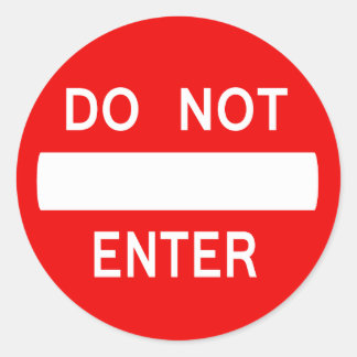 Adesivo Redondo Não Inserir Sinal (Vinheta)