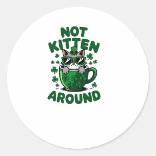 Adesivo Redondo Não Kitten à volta - Ruas Engraçadas. Rua de Gato