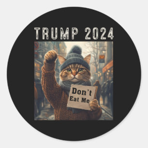 Adesivo Redondo Não me coma gatos para Trump 2024