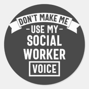 Adesivo Redondo Não me faça usar minha voz do trabalhador social