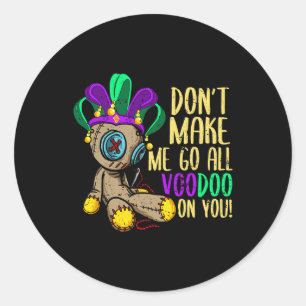 Adesivo Redondo Não me obrigues a ir a todos os Voodoo Doll Mardi 