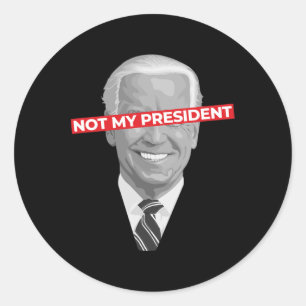 Adesivo Redondo Não Meu Presidente Joe Biden - Pro Donald Trump Po