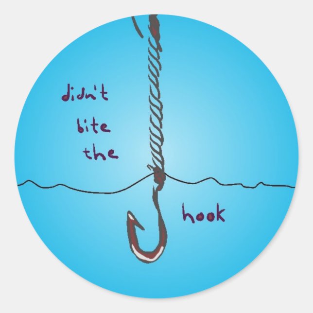 Adesivo Redondo não mordeu o gancho (Frente)