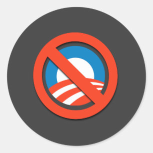 Adesivo Redondo NÃO "O"/nenhum Obama