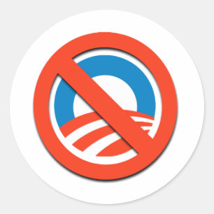 Adesivo Redondo NÃO "O"/nenhum Obama