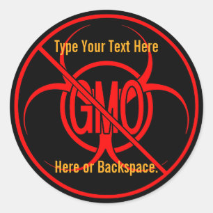 Adesivo Redondo Não OGM Vinhetas OGM Avisadores personalizados de