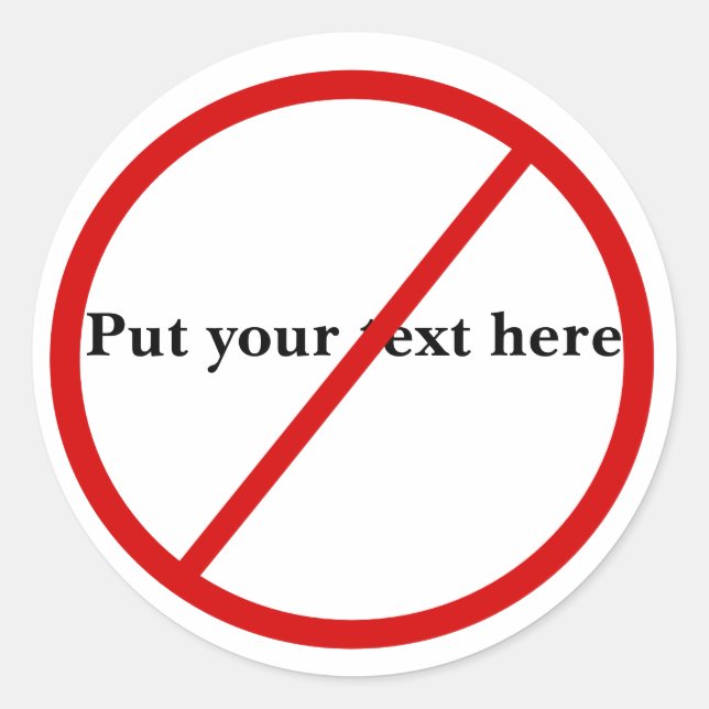 Adesivo Redondo Não Permitido (Frente)