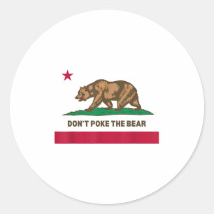 Adesivo Redondo Não Põe o Urso na República da Califórnia Design _