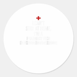 Adesivo Redondo Não Posso Ficar Em Casa, Sou Uma Camiseta De Tecn