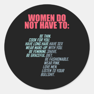 Adesivo Redondo Não Precisa De Feminista