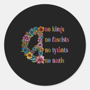 Adesivo Redondo Não reis não fascistas não tiranos não nazis
