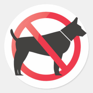 Adesivo Redondo Não são permitidos cães