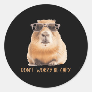 Adesivo Redondo Não se preocupe com Capy Capybara