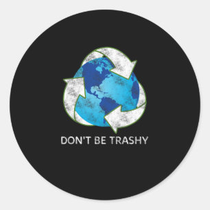 Adesivo Redondo Não seja péssimo Reciclar do Dia da Terra