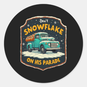 Adesivo Redondo Não Snowflake Em Sua Parada Pro Trump Snow Remova