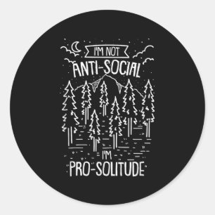 Adesivo Redondo Não Sou Anti-Social, Im Prosolitude Saída