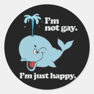 ADESIVO REDONDO NÃO SOU GAY. ESTOU FELIZ