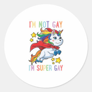 Adesivo Redondo Não Sou Gay Im Super Orgulho gay Lgbt Sinalizador