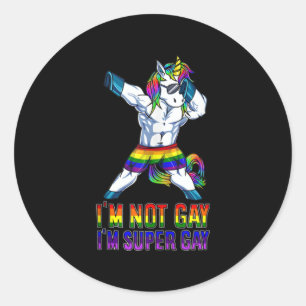 Adesivo Redondo Não sou Gay, sou Super Gay