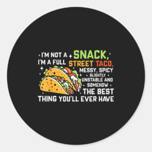 Adesivo Redondo Não Sou Um Lanche Sou Um Taco De Rua Completo Cita