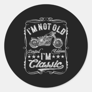 Adesivo Redondo Não sou velho sou engraçado Moto Antiga Masculina