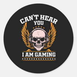 Adesivo Redondo Não te consigo ouvir que estou a jogar