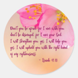 Adesivo Redondo Não Tenha Medo Christian Floral