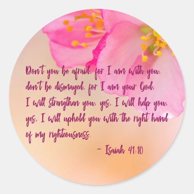 Adesivo Redondo Não Tenha Medo Christian Floral (Frente)