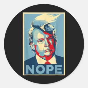 Adesivo Redondo Não, Teto Anti-Trump _ Cabelo de Trump