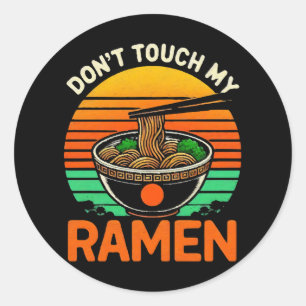 Adesivo Redondo Não Toque Amante de Ramen