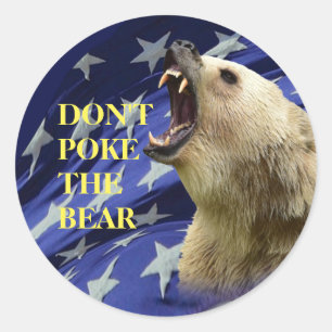 Adesivo Redondo Não toque o urso