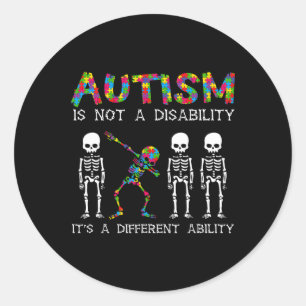 Adesivo Redondo Não Uma Deficiência Diferente Capacidade Autismo D