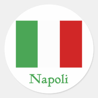 Adesivo Redondo Napoli - Bandeira italiana
