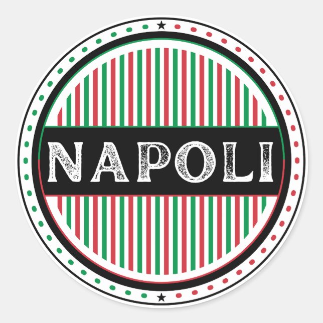 Adesivo Redondo Napoli City Pride Emblem – Italian Identity (Frente)