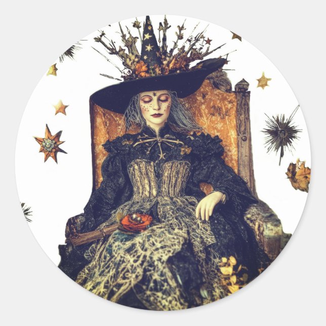 Adesivo Redondo Naps de bruxa (Frente)
