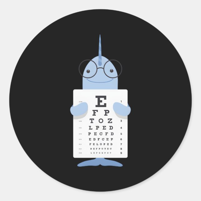 Adesivo Redondo Narwhal Eye Ch Doctor (Frente)