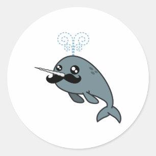 Adesivo Redondo Narwhalstache