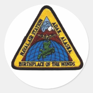 Adesivo Redondo NAS Adak, Alaska Sticker "Birthplace of Winds"