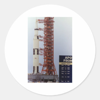 Adesivo Redondo NASA Apollo 15 Saturn V roll out