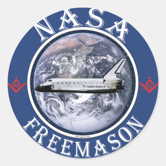 Adesivo Redondo NASA Freemason (Frente)