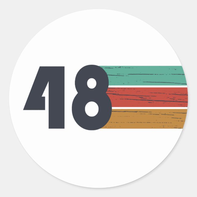 Adesivo Redondo Nascer de aniversário de 1948 (Frente)