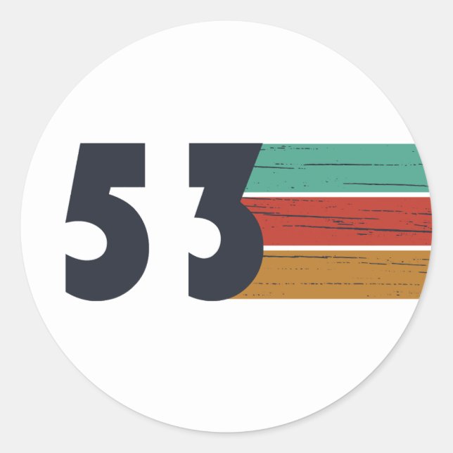 Adesivo Redondo nascer de aniversário de 1953 (Frente)