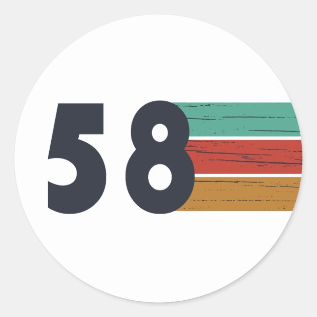 Adesivo Redondo nascer de aniversário de 1958 (Frente)