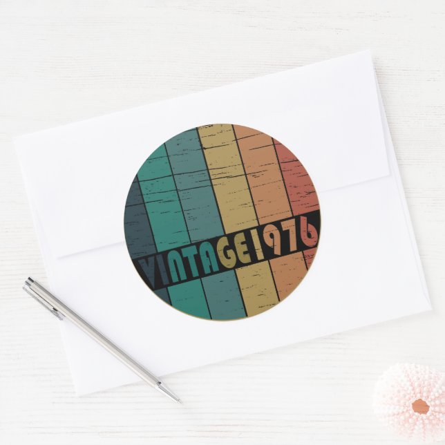 Adesivo Redondo Nascer de aniversário de 1976 (Envelope)