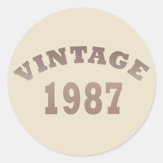 Adesivo Redondo nascer de aniversário de 1987 (Frente)