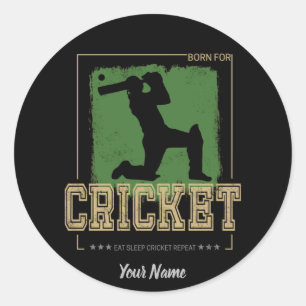 Adesivo Redondo Nascer de Cricket Batsman para Jogador de Jogo e T