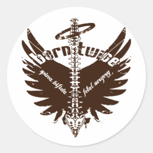 Adesivo Redondo Nascer Duas Vezes Spina Bifida Cirurgia Fetal Asas