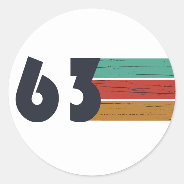 Adesivo Redondo nascer em presente de aniversário de 1963 (Frente)